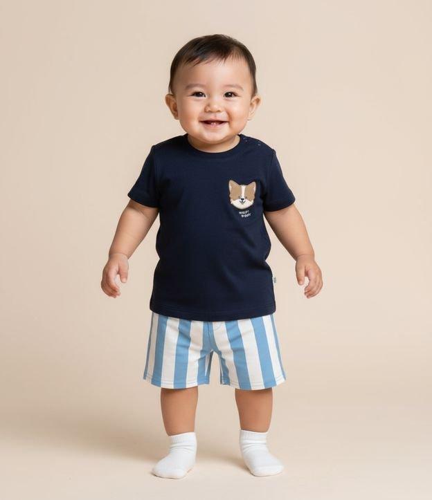 Conjunto Infantil com Estampa Cachorrinhos e Listras - Tam 3 a 18 meses - 2