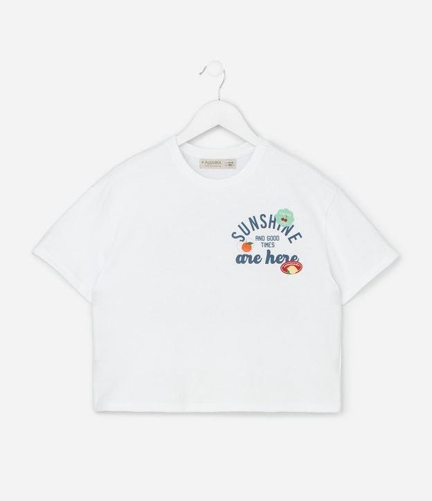 Camiseta Boxy Infantil com Estampa Frente e Costas Sunshine - Tam 5 a 14 Anos - 1