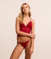 Calcinha String Fio em Laise Floral com Lacinhos Laterais - 1