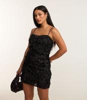 Vestido Curto em Chiffon Texturizado com Alcinhas - 1