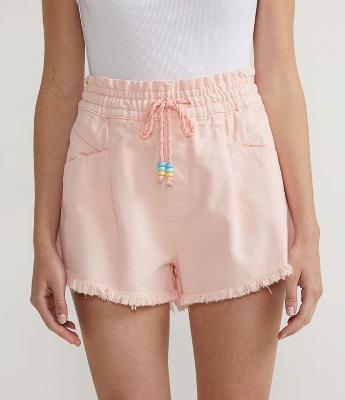 Short Runner em Sarja com Cós Elástico e Cordão para Amarração
