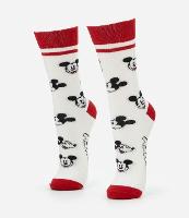 Meia Cano Alto em Algodão com Estampa Mickey Mouse - 1