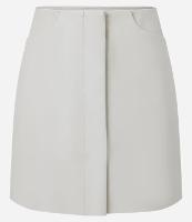 Saia Reta Curta em PU com Bolsos e Vista Oculta - 2