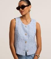 Colete em Tweed com Botões de Efeito Torcido - 1