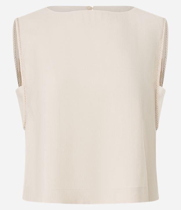 Blusa Boho em Viscose com Costura Aparente e Forro na Cava - 1