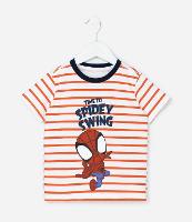 Camiseta Infantil com Listras e Estampa do Spidey - Tam 2 a 6 Anos - 1