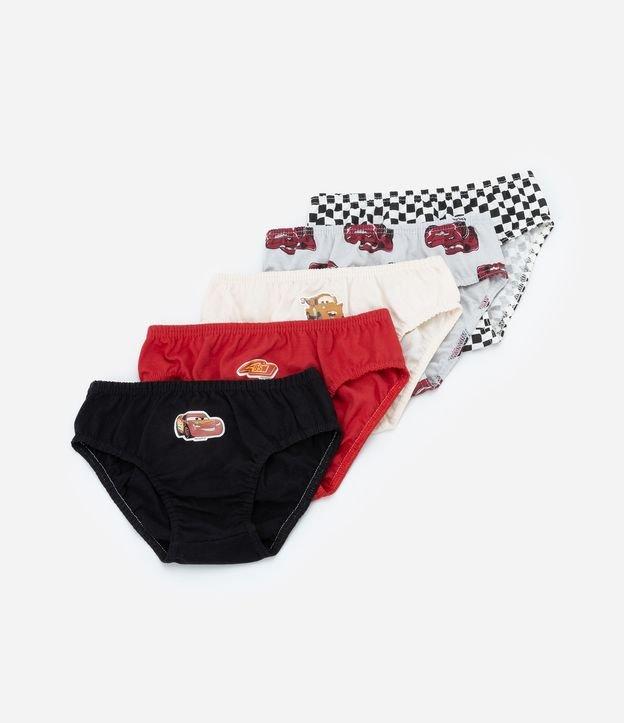 Kit 05 Cuecas Slip Infantis Estampa Carros - Tam 2 a 8 Anos - 1