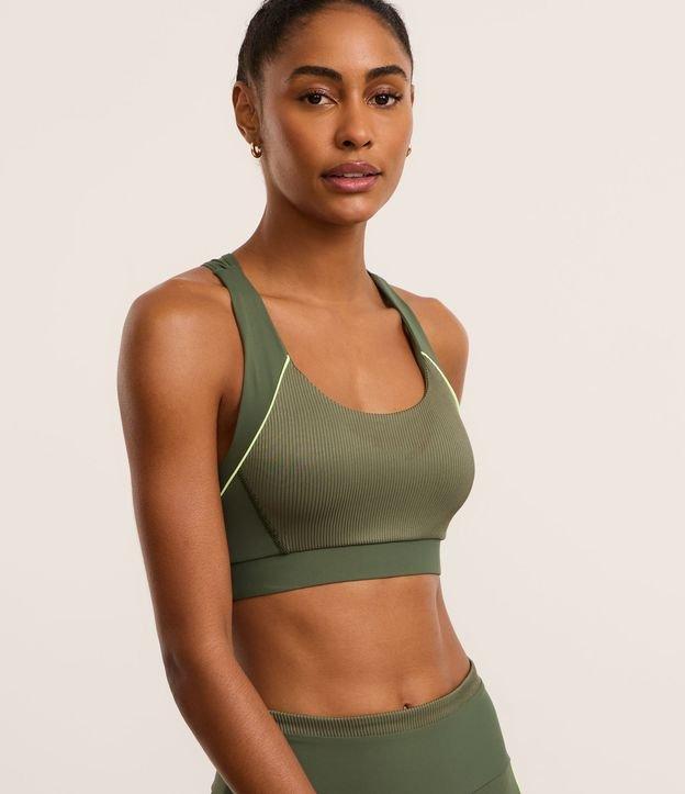 Top Nadador Esportivo em Microfibra Texturizada com Viés Contrastante - 1