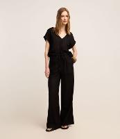 Calça Wide Leg Cintura Alta em Viscolinho com Amarração - 2