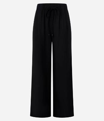 Calça Wide Leg Cintura Alta em Viscolinho com Amarração