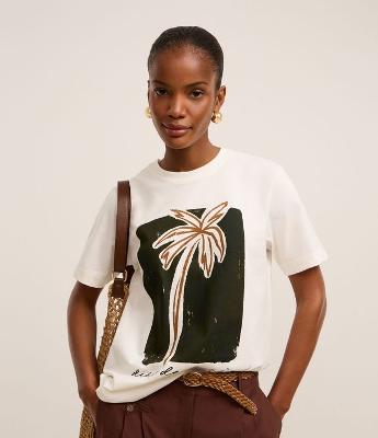 Blusa em Algodão com Estampa Coqueiro Dias de Verão