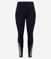 Calça Legging Esportiva em Microfibra com Recortes de Tule e Bolsos - 1
