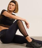 Calça Legging Esportiva em Microfibra com Recortes de Tule e Bolsos - 2