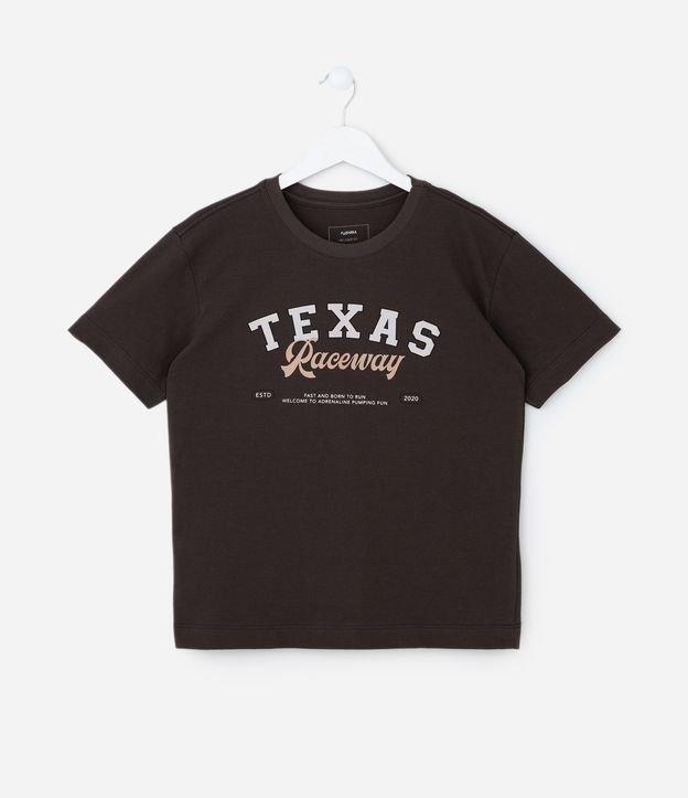 Camiseta Infantil com Lettering Texas Raceway - Tam 5 a 14 Anos - 1