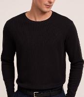 Camiseta Regular em Waffle com Gola Redonda e Texturizada - 2