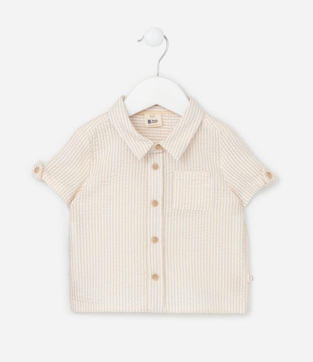 Camisa Infantil Texturizada com Bolsinho - Tam 0 a 18 meses - 1