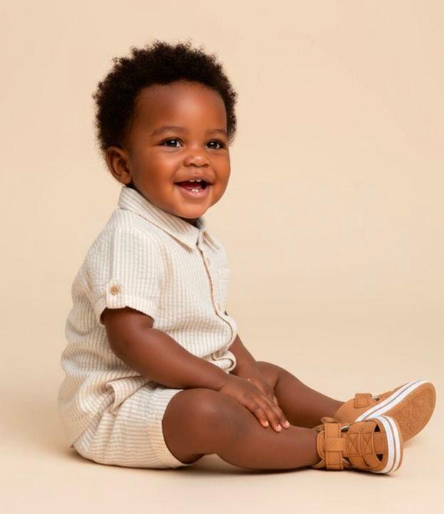 Camisa Infantil Texturizada com Bolsinho - Tam 0 a 18 meses - 2