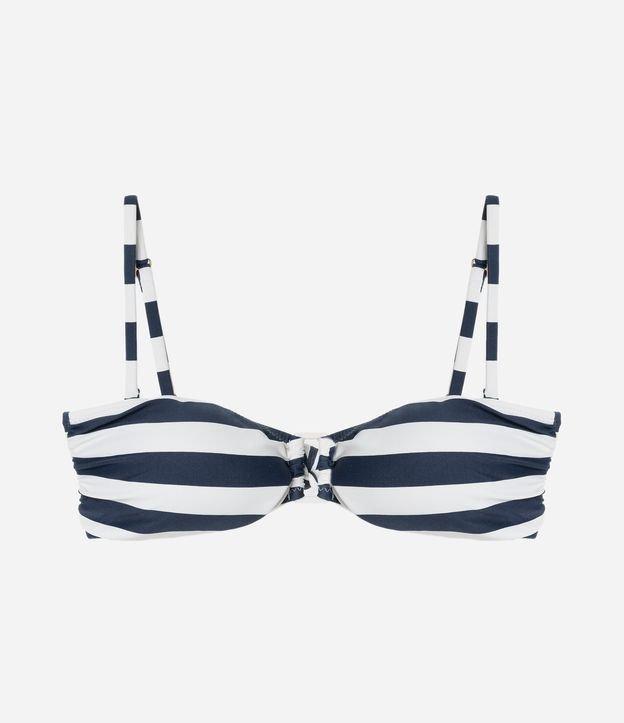 Biquíni Top Bandeau Listrado com Aviamento no Busto - 1