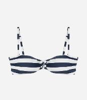 Biquíni Top Bandeau Listrado com Aviamento no Busto - 1