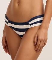 Biquíni Calcinha Lateral Drapeada em Microfibra Listrada - 3