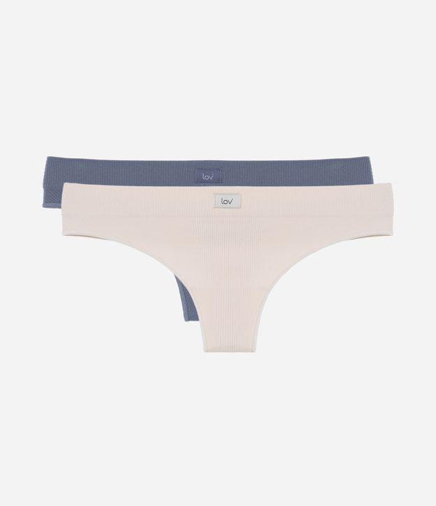 Kit 02 Calcinhas Biquíni Fio Comfy Seamless Texturizada com Etiqueta LOV - 1