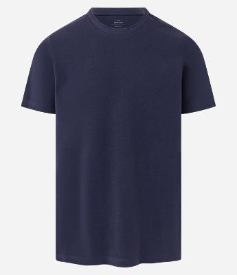 Camiseta Regular em Piquet com Gola Sobreposta em Ribana