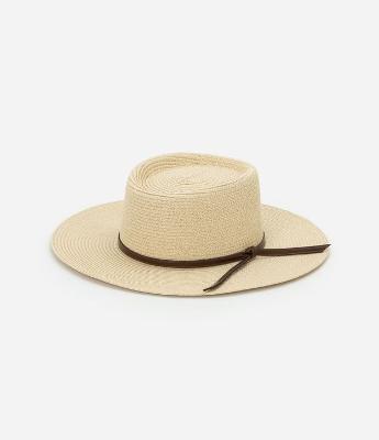 Chapéu de Praia em Papel com Laço de PU