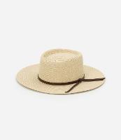 Chapéu de Praia em Papel com Laço de PU - 1