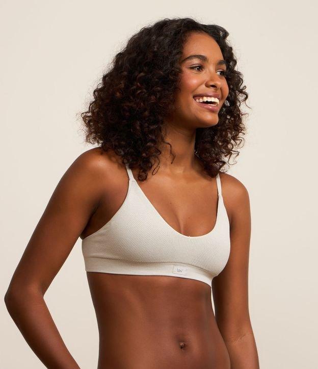 Sutiã Top Comfy Seamless Texturizado com Etiqueta Lov e Bojo Removível - 1