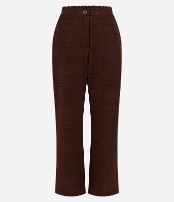 Calça em Orly com Fundo Mescla e Elástico no Cós