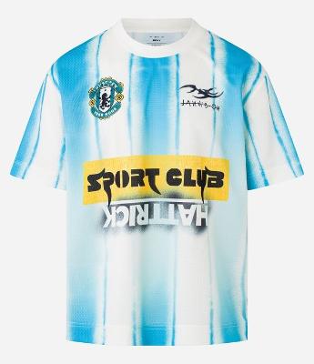 Camiseta Boxy Sportcore com Estampa de Listras e Lettering