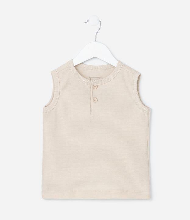 Regata Infantil Texturizada com Botões na Gola - Tam 1 a 6 Anos - 1