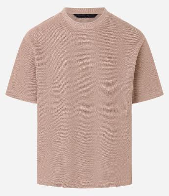 Camiseta Boxy em Algodão com Gola Canoa e Canelada