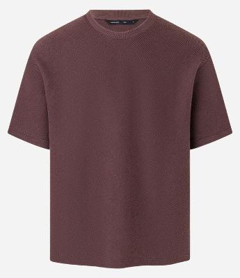Camiseta Boxy em Algodão com Gola Canoa e Canelada