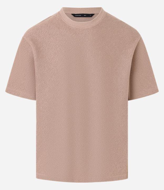 Camiseta Boxy em Algodão com Gola Canoa e Canelada - 1