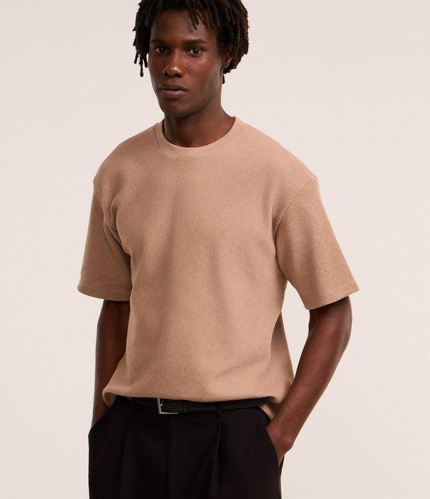 Camiseta Boxy em Algodão com Gola Canoa e Canelada - 2