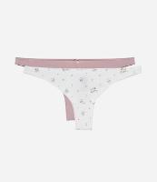 Kit 02 Calcinhas Biquíni Fio Duplo em Algodão com Estampa Floral - 1