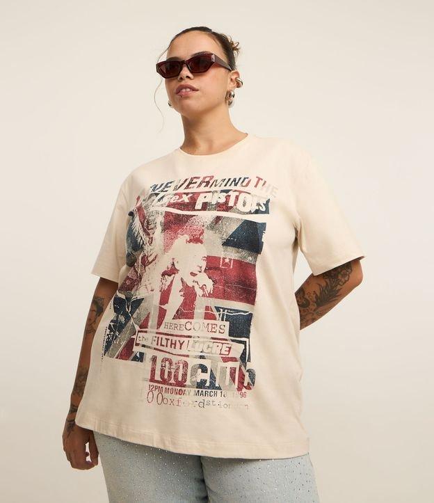 Camiseta Alongada com Estampa Sex Pistols Curve & Plus Size - 1