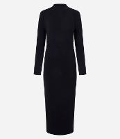 Vestido Reto Longo em Viscose com Franzido e Fenda - 1