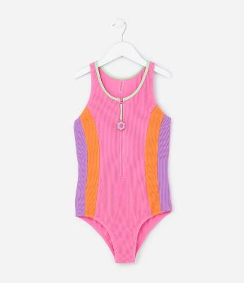 Maiô Infantil com Proteção UV  e Textura - Tam 5 a 14 Anos