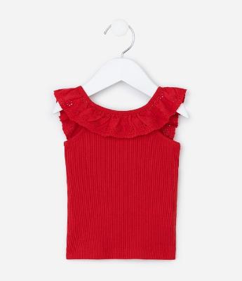 Regata Infantil em Ribana com Babado na Gola - Tam 3 a 18 meses