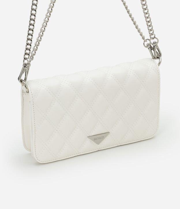 Bolsa Transversal Pequena com Textura Matelassê e Alça Corrente - 1