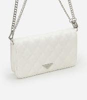 Bolsa Transversal Pequena com Textura Matelassê e Alça Corrente - 1