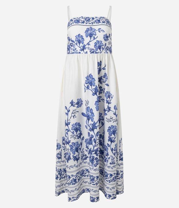 Vestido Evasê Longo em Viscose com Estampa Floral - 1