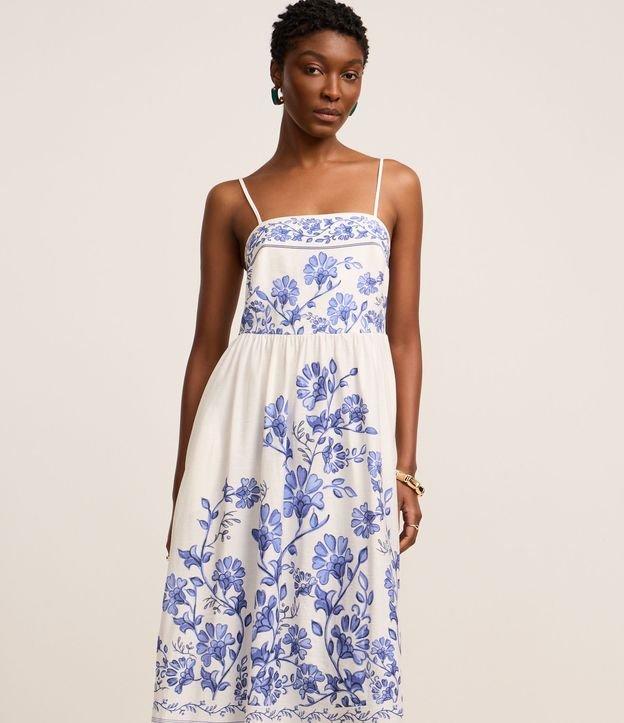 Vestido Evasê Longo em Viscose com Estampa Floral - 2