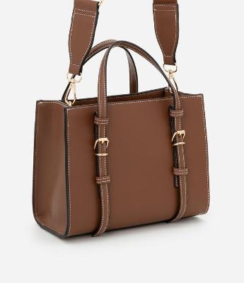 Bolsa Satchel Média com Alça de Mão Removível e Boho Romântico