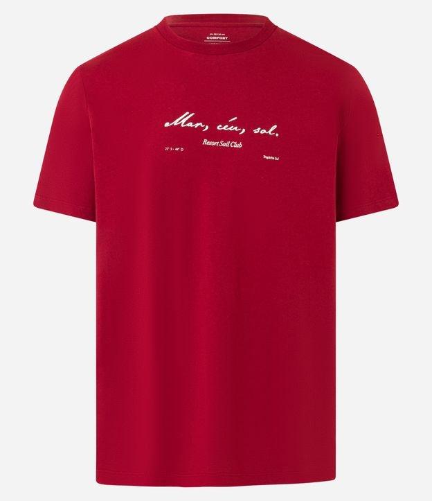 Camiseta Comfort em Algodão com Estampa Lettering - 1