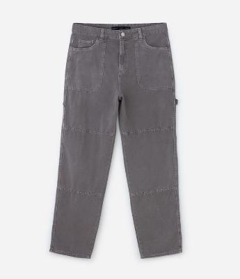 Calça Baggy em Sarja Marmorizada