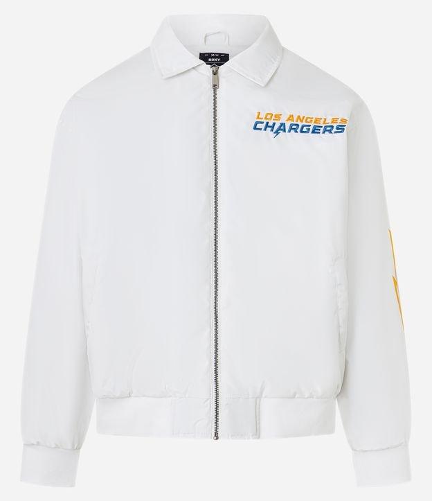 Jaqueta Bomber com Patches e Estampa Lettering Los Angeles Chargers NFL - 1