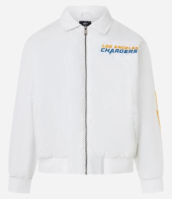 Jaqueta Bomber com Patches e Estampa Lettering Los Angeles Chargers NFL